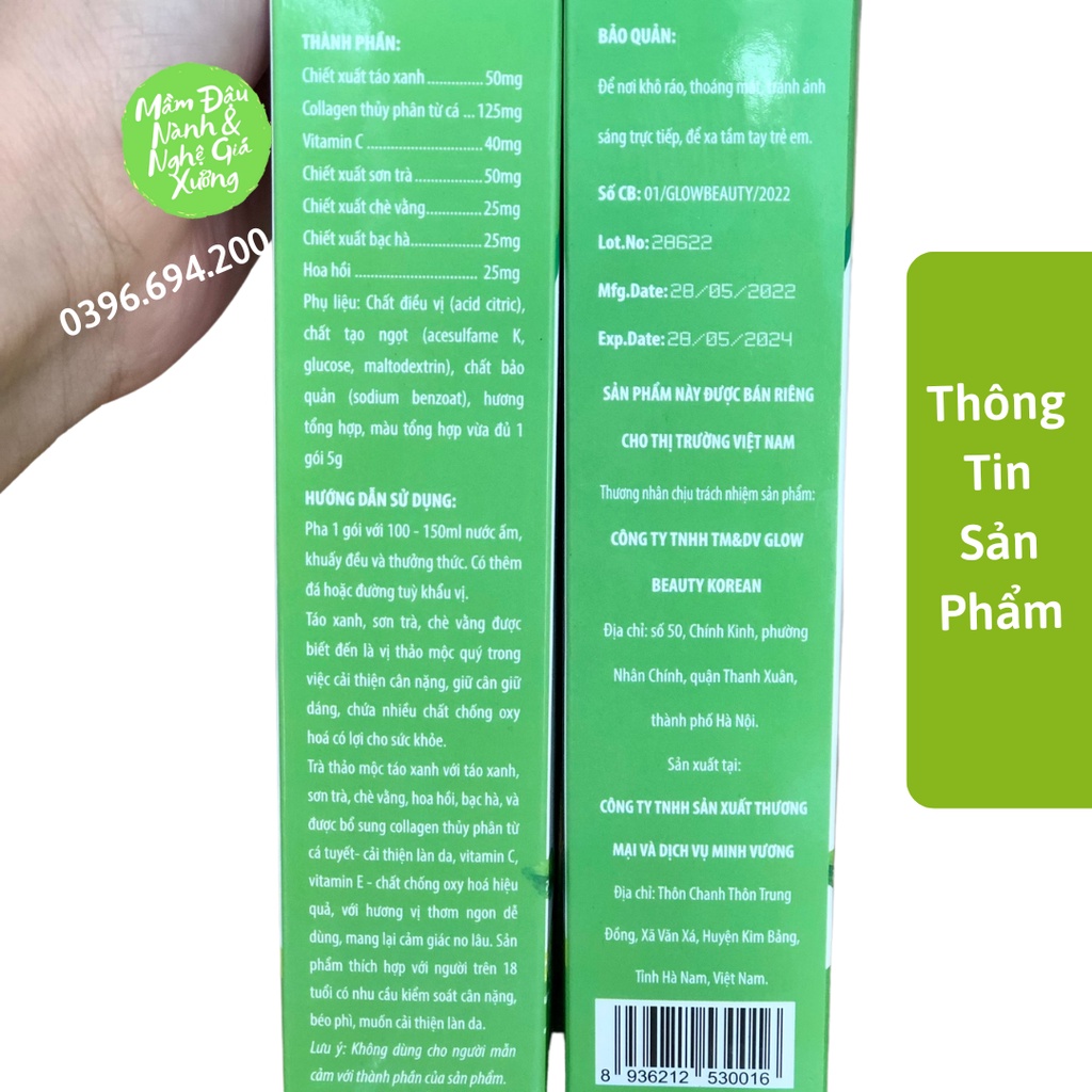 Trà táo xanh trà thảo mộc hỗ trợ giảm cân hiệu quả đẹp da đẹp dáng