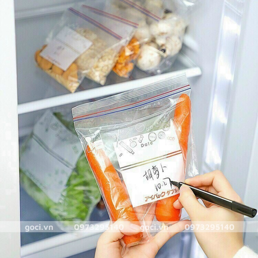 Túi zip đựng thực phẩm tủ lạnh túi bọc Nhật Bản bảo quản giữ vệ sinh ray củ đồ khô nguyên liệu