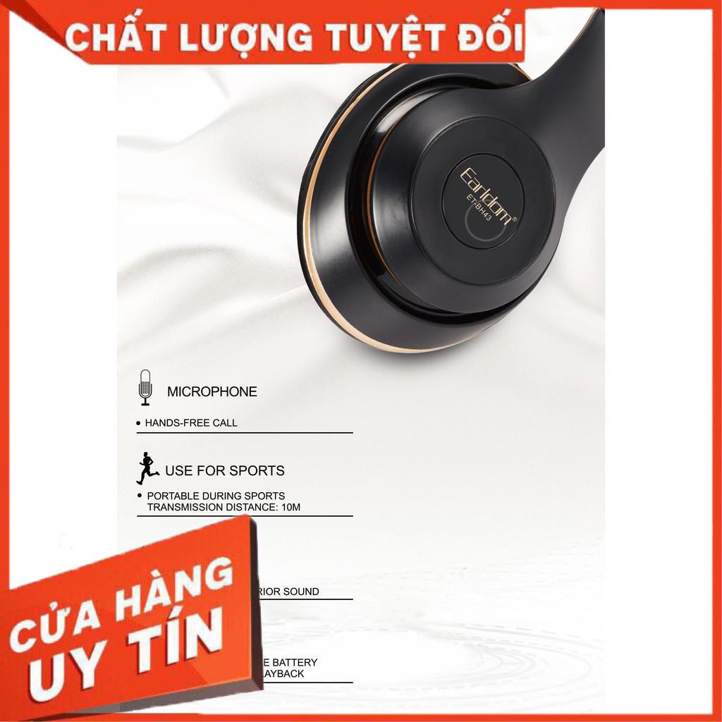Tai Nghe Chụp Bluetooth Earldom BH43 Chính Hãng Hỗ Trợ Bluetooth 5.0 Không Dây Có Micro Để Chơi Game - BH 1 Năm