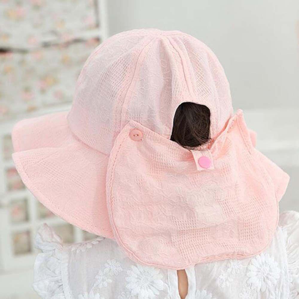 Nón Bucket Chất Cotton Phối Nơ Đáng Yêu Cho Bé Gái