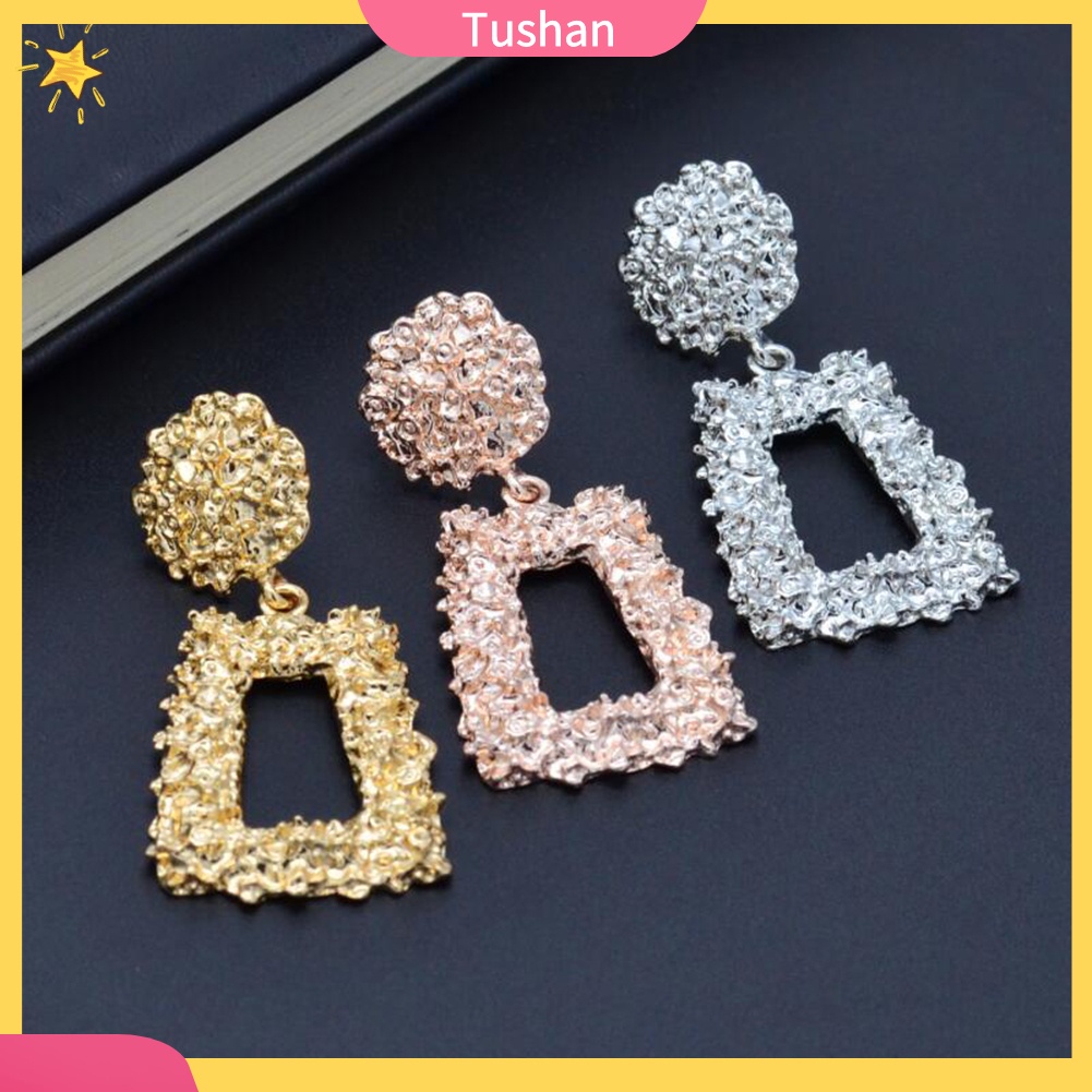 Đôi Bông Tai Dài Họa Tiết Hình Học Cá Tính Hợp Thời Trang Cho Nữ