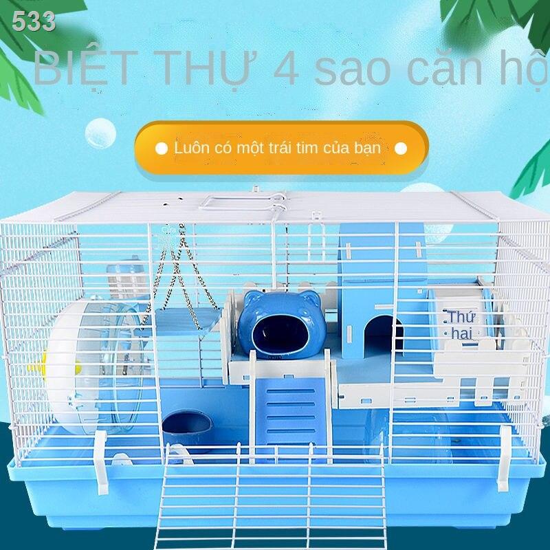 Lồng hamster biệt thự sang trọng lâu đài cơ bản đơn và hai tầng sân vườn nhỏ gó