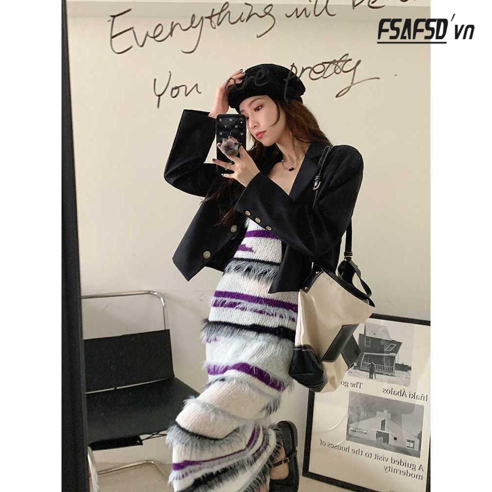 Đầm Yếm Dáng Dài Thời Trang Mùa Thu 2022 Dành Cho Nữ