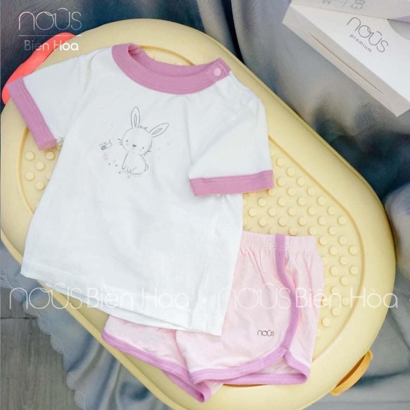 Bộ Quần Áo Cộc Nous Cài vai cho bé Trai bé Gái - Chất Liệu Nu doux