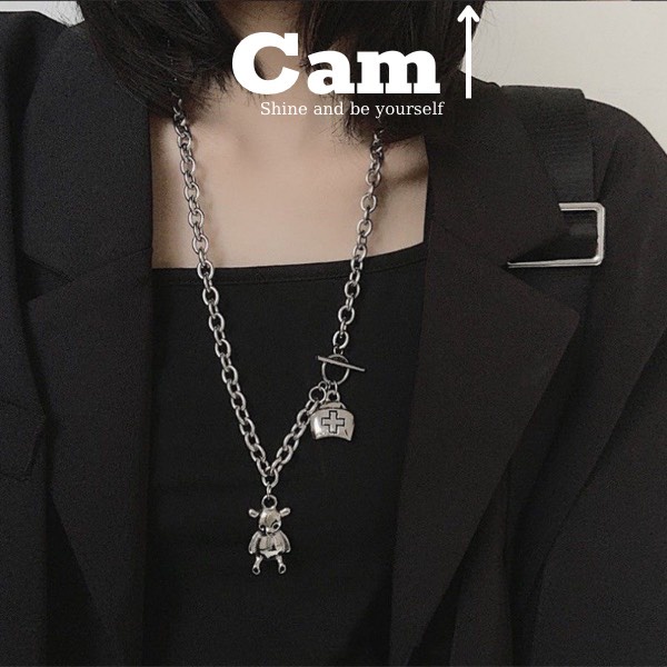 Dây Chuyền Vòng Cổ, Vòng Tay Titan Cao Cấp Không Gỉ Khoá Cài Gấu Bear Cho Nam &amp; Nữ - Maxshopdoc