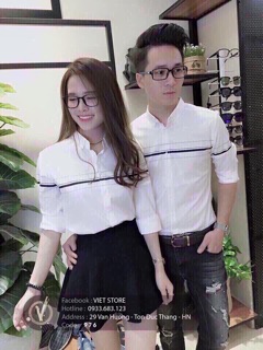 Áo sơ mi cặp sọc thời trang 300k
