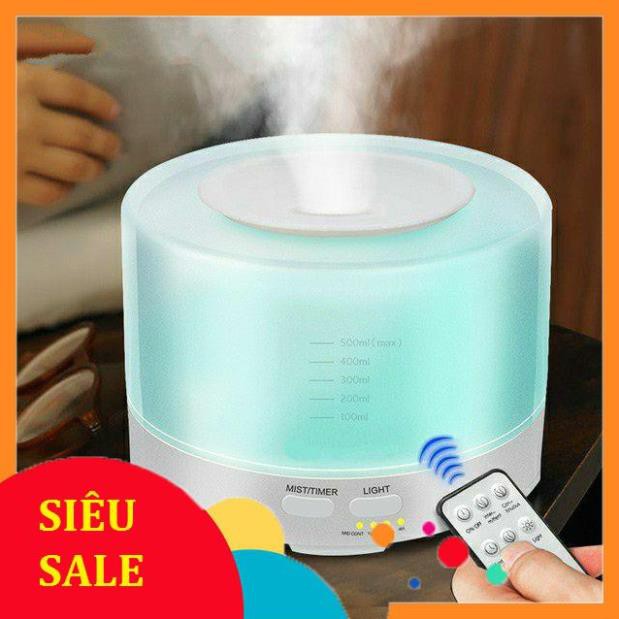 Máy phun sương tạo ẩm khuếch tán tinh dầu Trụ Trong 500ML Có Điều Khiển