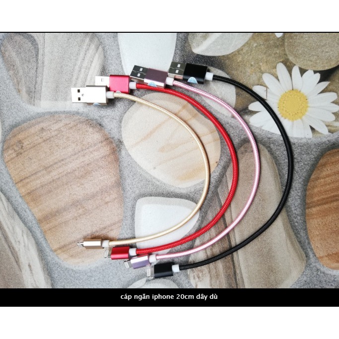 cáp ngắn iphone 20cm dây dù