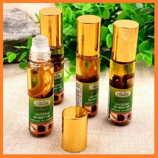 Dầu Bi Lăn ⚡𝗧𝗵𝗮́𝗶𝗹𝗮𝗻𝗱⚡ Dầu Lăn Thảo Dược Nhân Sâm Green Herb Oil 8ml