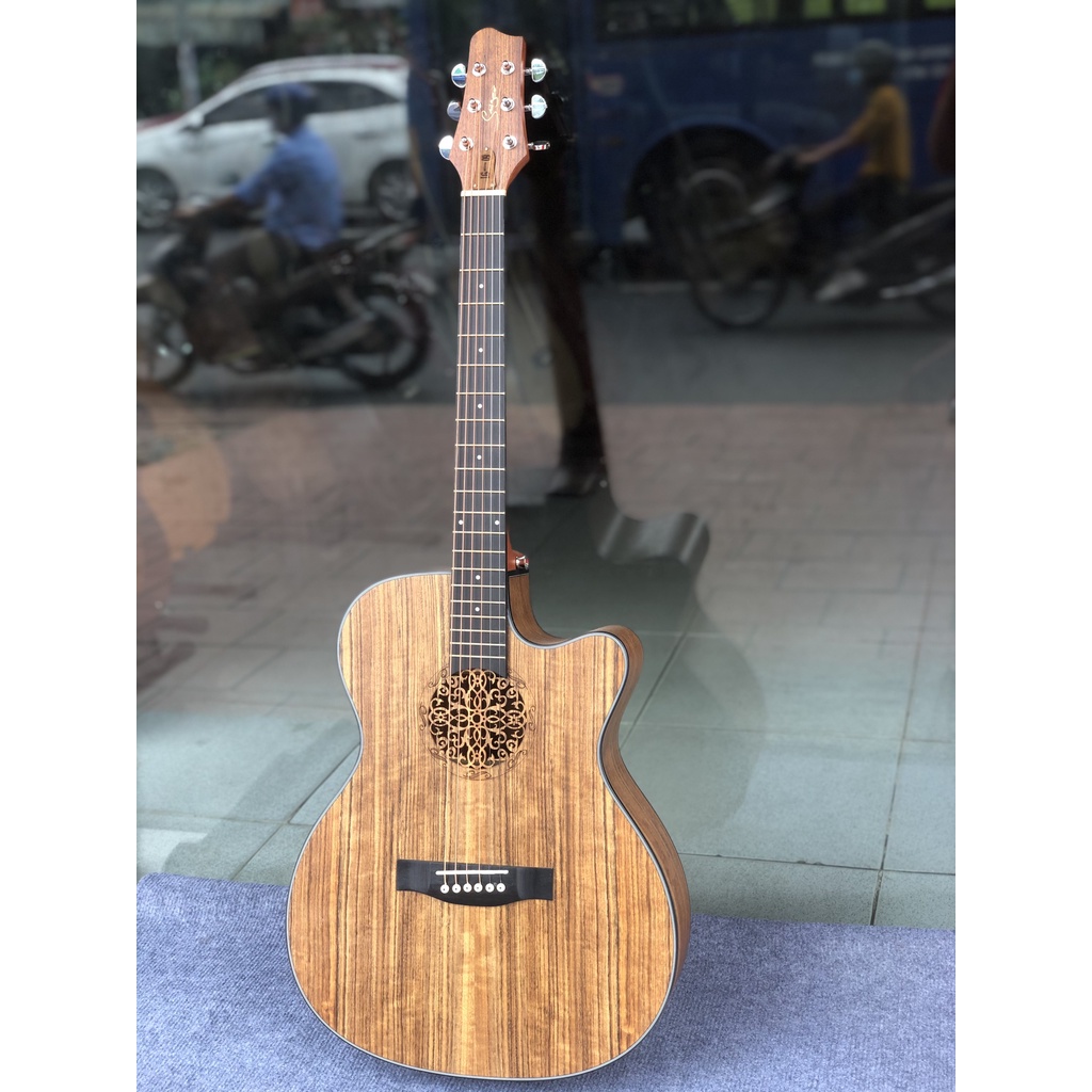 Đàn guitar Smiger gỗ walnut có EQ [Tặng full phụ kiện]