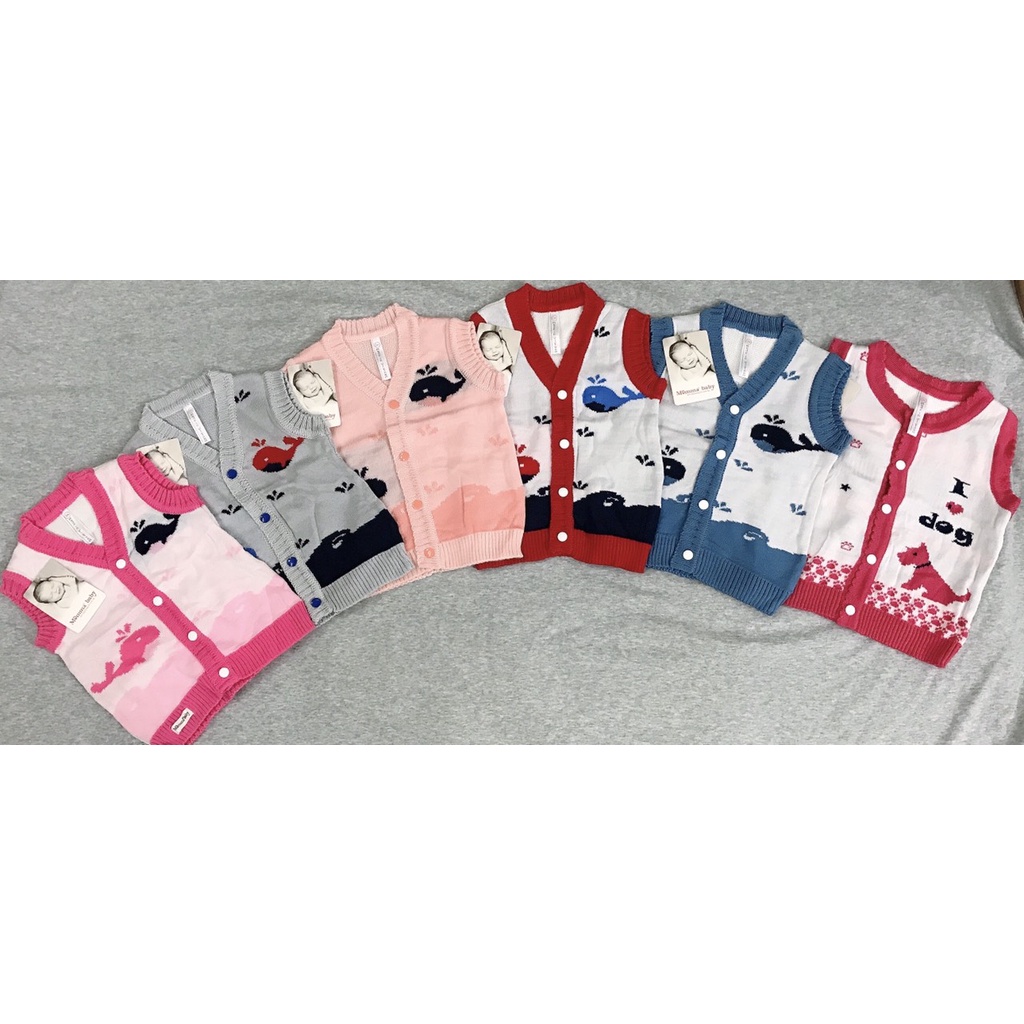 Áo ghile len cá heo ☘️ MOMMABAY☘️ Size 3-12m len cotton mềm , ấm