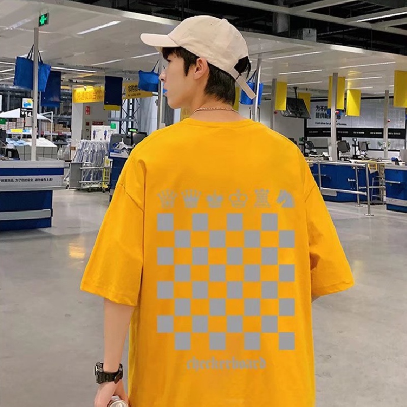 Áo Thun Dáng Rộng In Họa Tiết Phong Cách Hip Hop Đường Phố Hàn Quốc Thời Trang Mùa Hè Cho Nam Và Nữ M-8XL