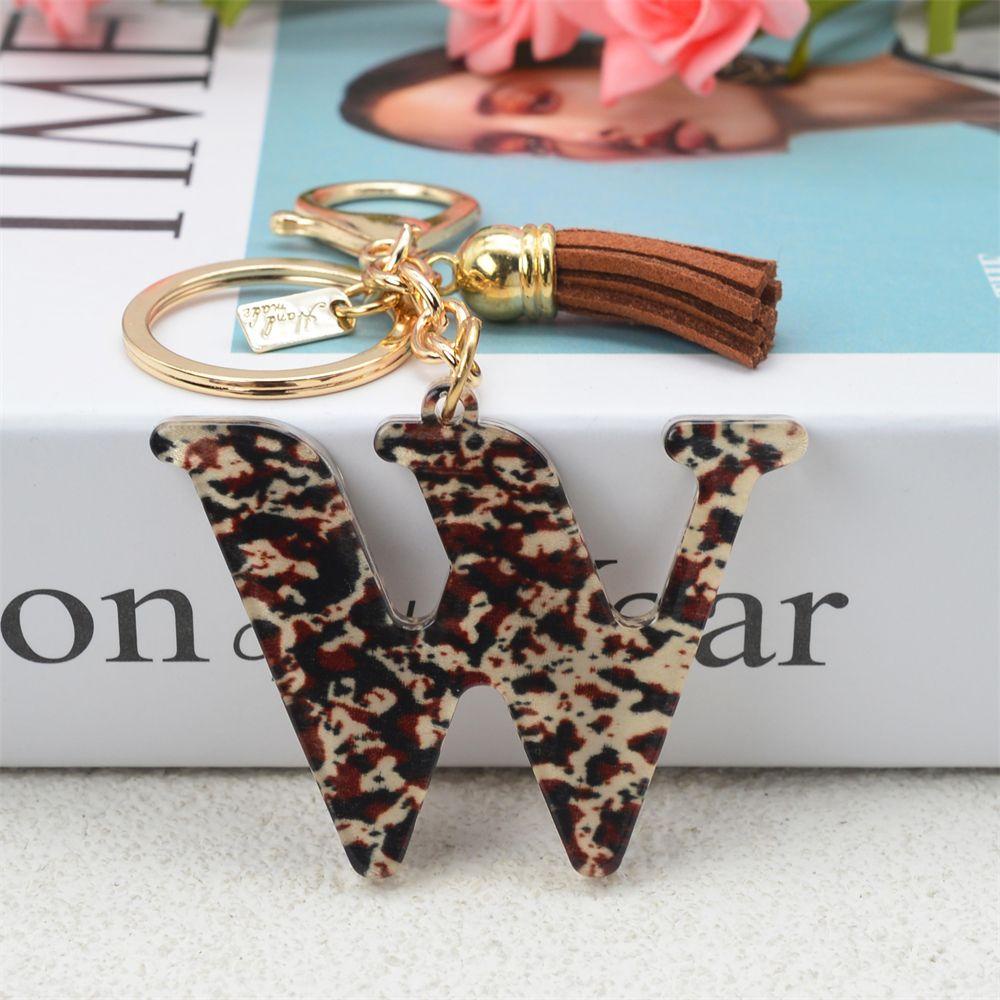 PATRICIA 1 Móc Khóa Tua Rua 26 Chữ Cái Bằng Nhựa Resin