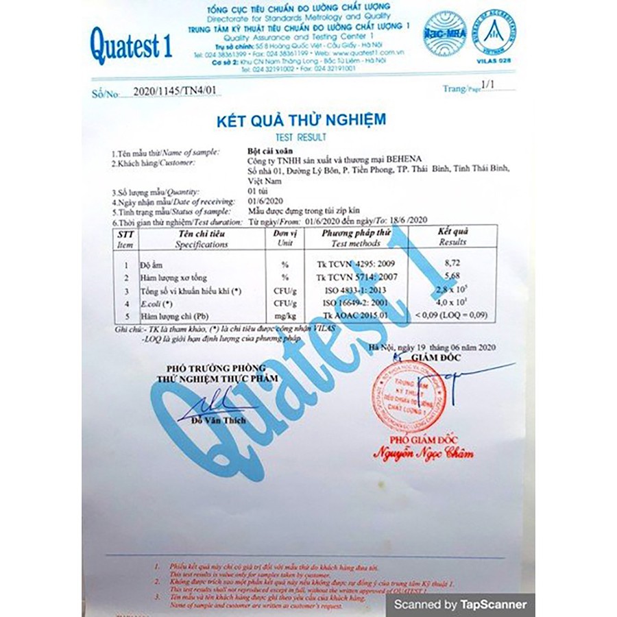 Bột cải bó xôi Behena ổn định huyết áp, tốt cho xương da và tóc - Ăn dặm cho bé hộp 50gr