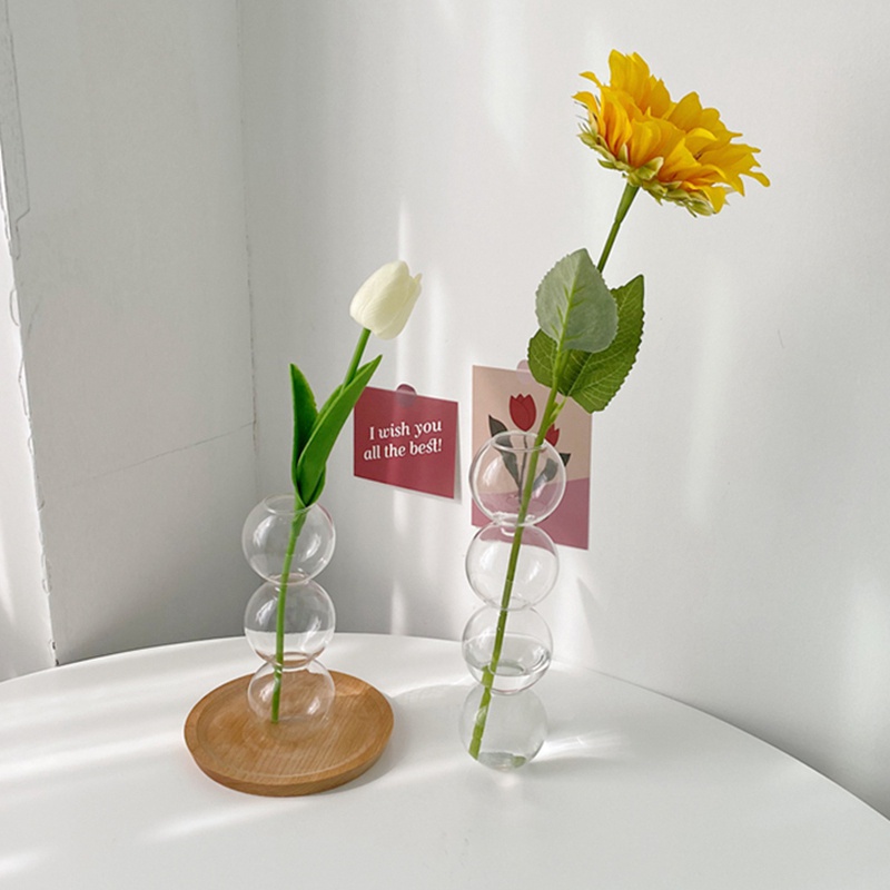 Bình hoa thủy tinh trong suốt, lọ cắm hoa thủy tinh nhẹ tối giản phong cách Bắc Âu Sindecor
