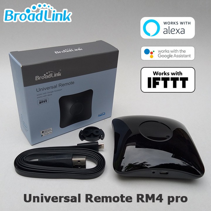 Điểu khiển Remote, rèm cửa, cửa cuốn Broadlink RM Pro 4, Bản Quốc Tế - Kèm Nguồn 5V