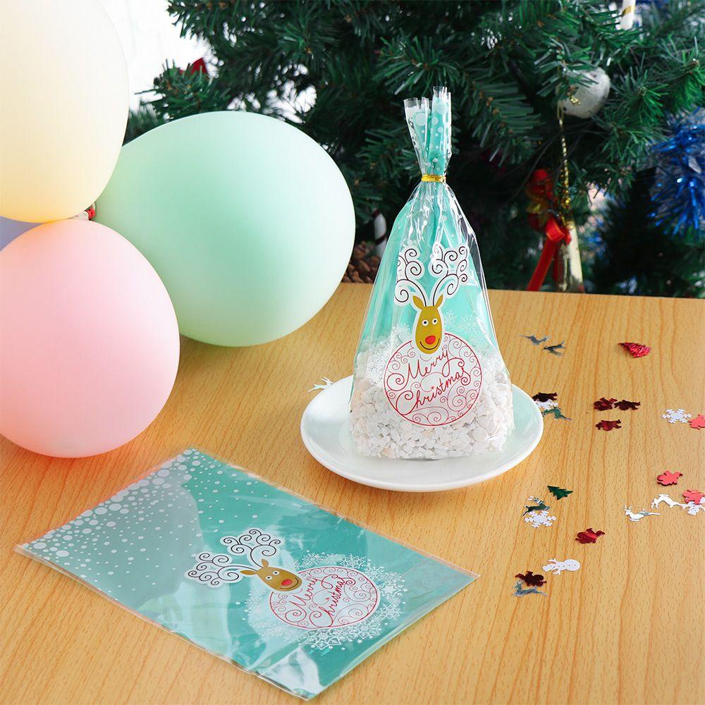 MUVAKO Set 50 Túi Nhựa Đựng Bánh Kẹo Giáng Sinh Năm Mới Cho Bé