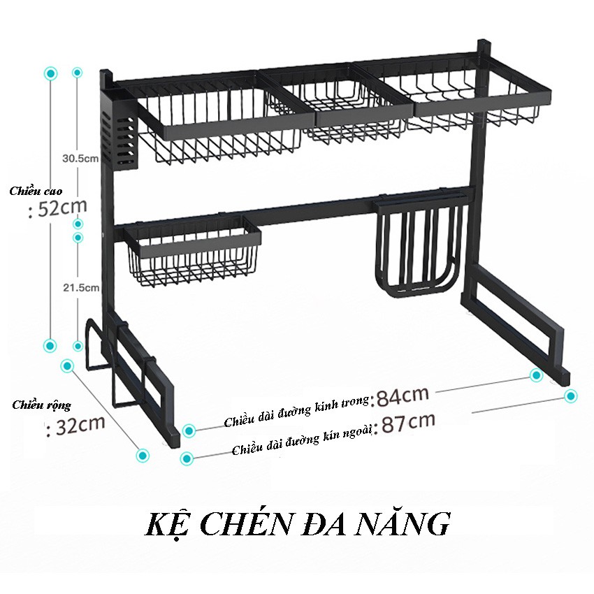 Kệ Chén Inox, Kệ Chén Đa Năng, Giá Để Bát Đũa Tiện Lợi PAPAA.HOME