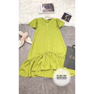 ⚡️BÁN SỈ⚡️Đầm suông đuôi cá màu xanh cốm