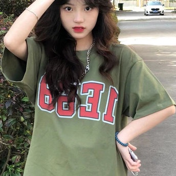 SUXI Áo Thun Tay Ngắn Cổ Tròn Dáng Rộng In Chữ Đơn Giản Trẻ Trung Hợp Thời Trang Hè