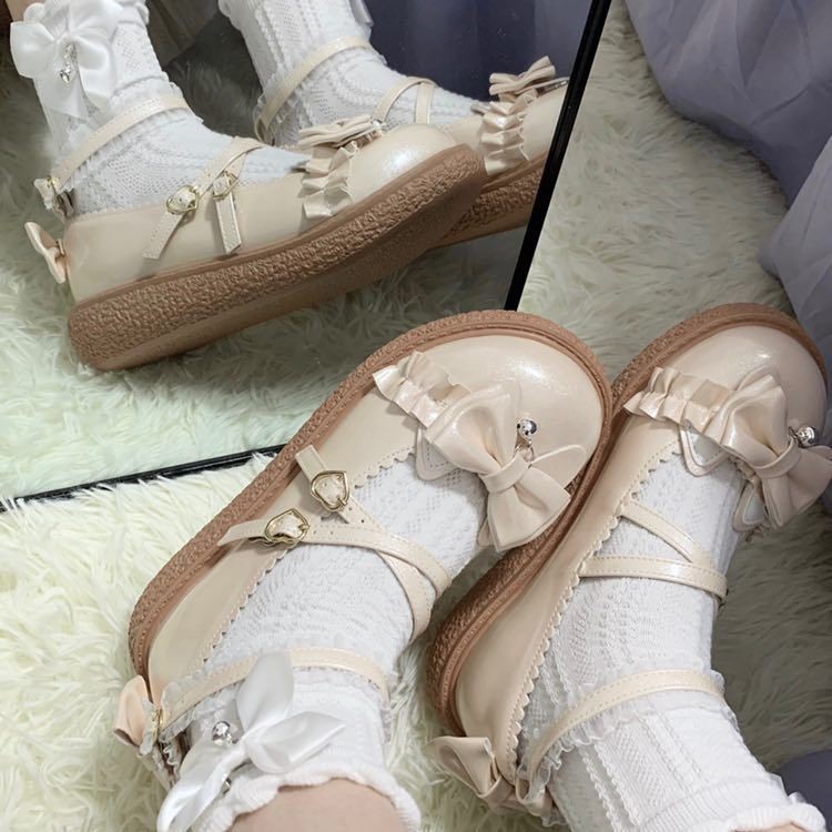 Giày Da Nữ Mũi Tròn Đế Dày Thời Trang Nhật Bản | BigBuy360 - bigbuy360.vn