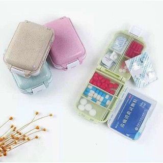 HỘP CHIA THUỐC 3 TẦNG 8 NGĂN LÚA MẠCH MINI, HỘP ĐỰNG THUỐC MINI TIỆN LỢI. A