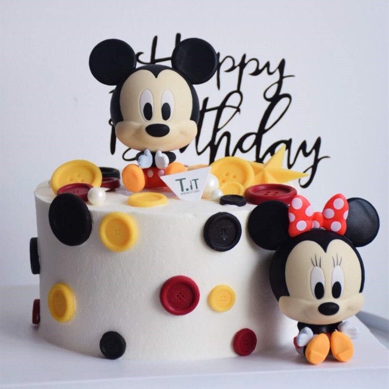 Mô Hình Chuột Mickey Minnie Dễ Thương Dùng Trang Trí Bánh Sinh Nhật Bé