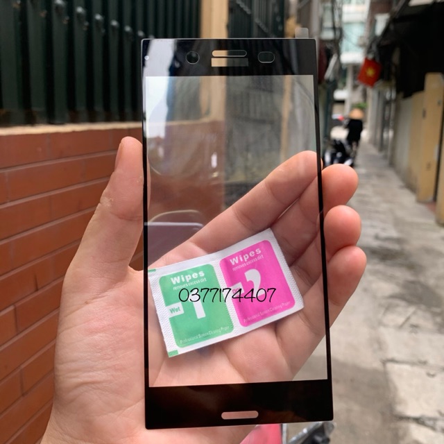 Kính cường lực 9D cho Xperia XZ Premium Full keo, Full màn hình màu đen