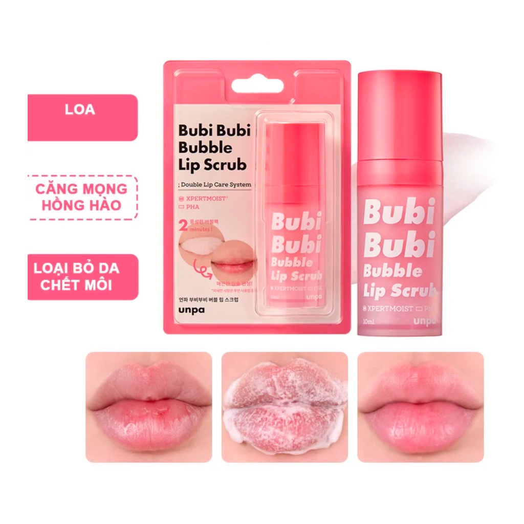 Tẩy Da Chết Môi Unpa Bubi Bubi Lip Mẫu Mới 10ml