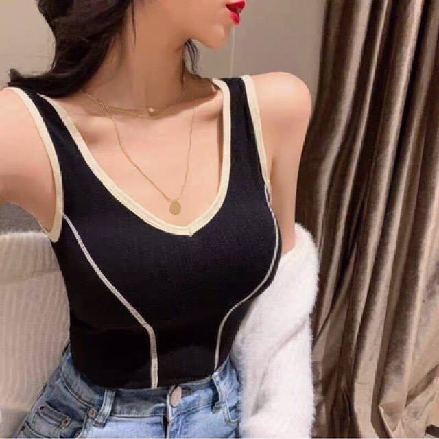 SIÊU ĐẸP - ÁO BA LỖ THUN GÂN COTTON CHIẾT EO HÀN QUỐC (TÚI ZIP XỊN)