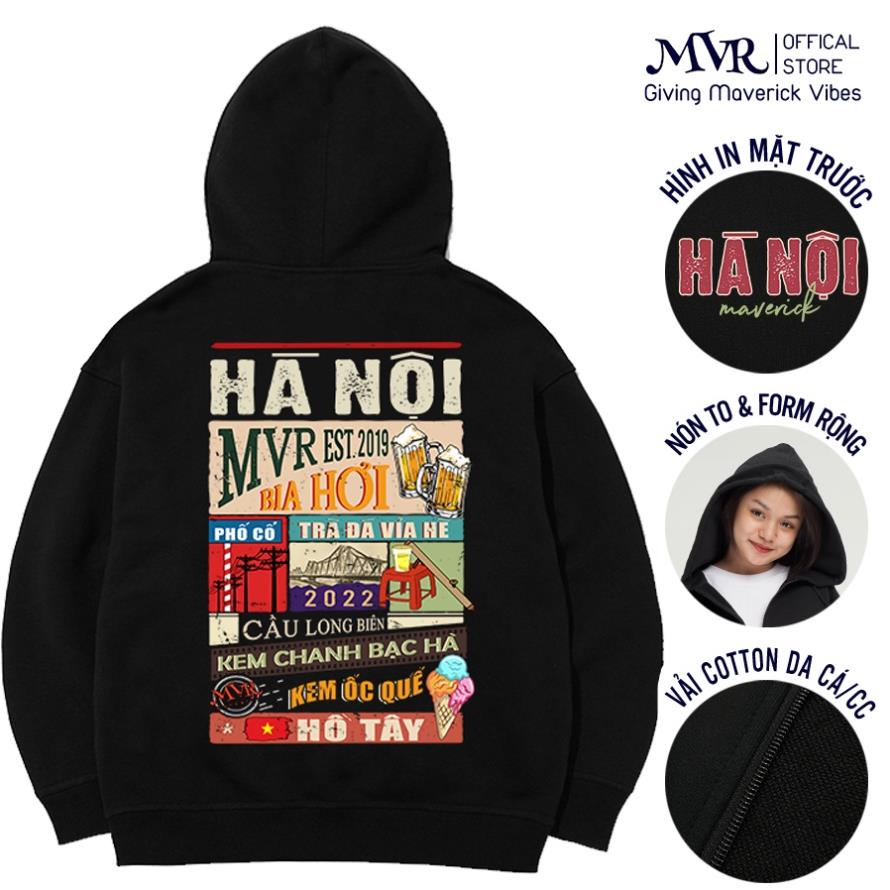 Áo khoác Hoodie zip dây kéo chống nắng Hà Nội Saigonese Under form rộng Streetstyle MVR BB3786 !