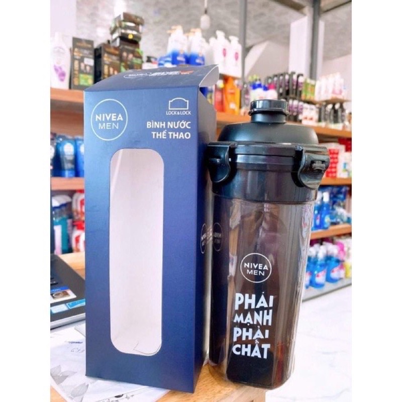 Bình nước nhựa thể thao Lock&Lock 690ml có chia vạch Nivea
