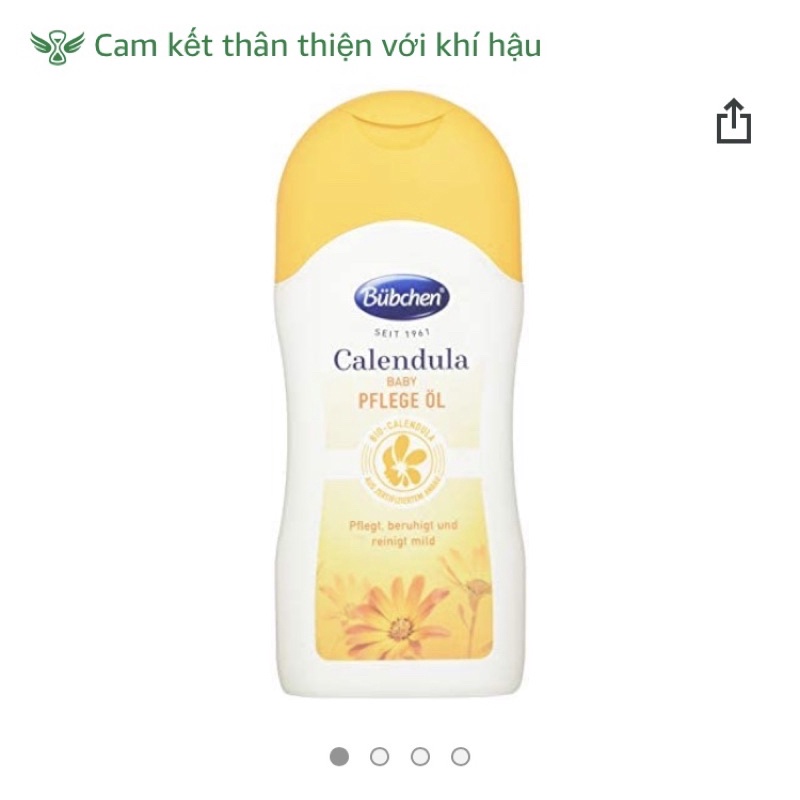 Dầu Massage Bubchen hoa cúc hữu cơ Calendula Care Oil Bio 200ml