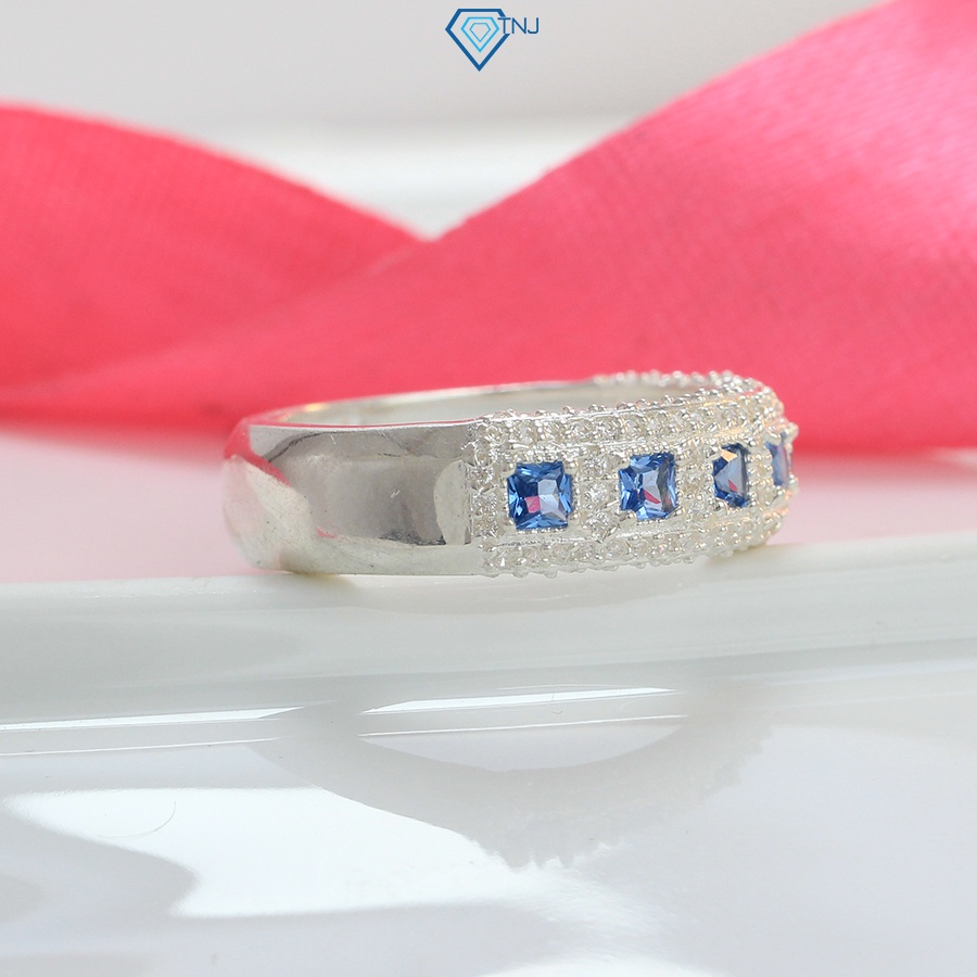 Nhẫn nữ bạc 925 đính đá Topaz xanh dương đẹp NN0328 Trang Sức TNJ