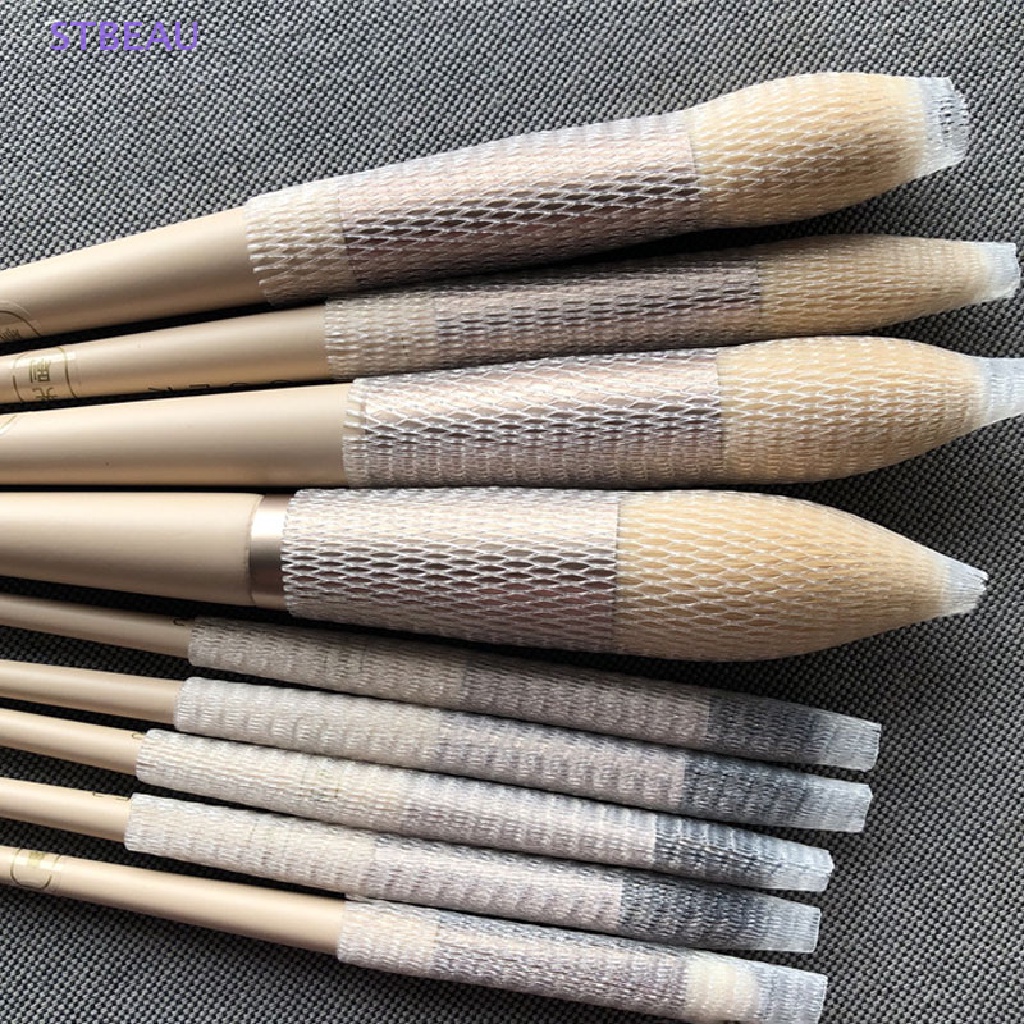 Set 15 / 50 Cọ Trang Điểm Màu Trắng Có Vỏ Lưới Bảo Vệ