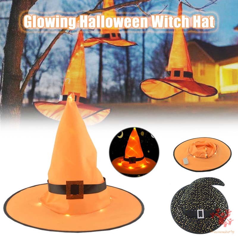 Mặt Nạ Hóa Trang Halloween Hình Nón Phù Thủy Đội Đầu Độc Đáo