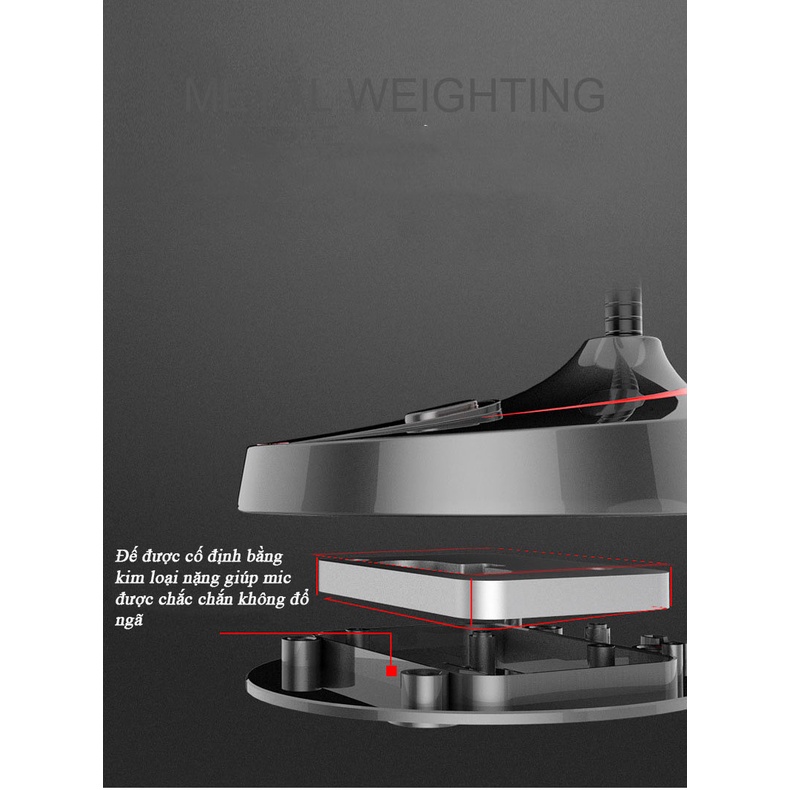 Micro để bàn Hyundai Q13 dùng để học online, chat voice, livetream, hội nghị, phù hợp cho máy tính bàn PC, laptop