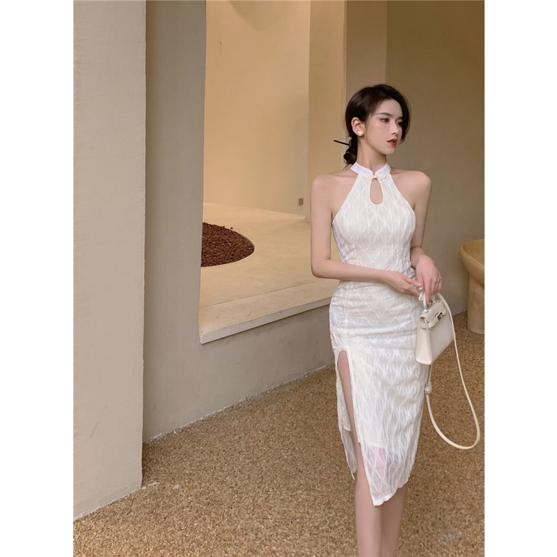 Đầm sườn xám dáng dài xẻ tà cho các nàng thích phong cách gợI cảm