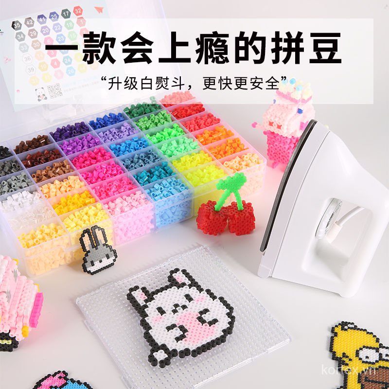 Bộ đồ chơi xếp hình hạt đậu thủ công cho bé
