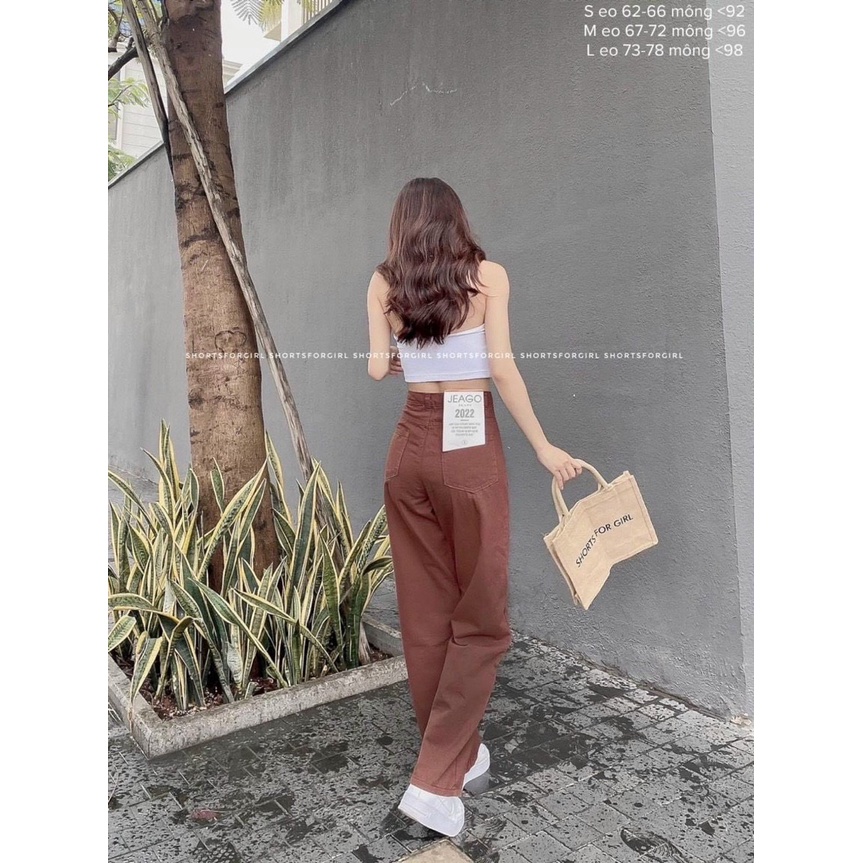 quần jeans ống đứng dáng xuông màu nâu hotrend 2022 Q680 SUTANO