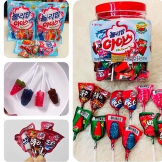 Kẹo mút Lotte 4 vị trái cây Hàn Quốc, kẹo mút cho bé vị dâu, dưa hấu, cola, soda