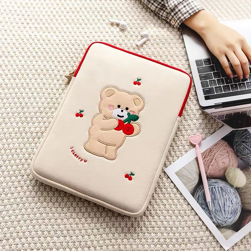 Bentoy Milk Joy túi đựng máy tính xách tay hình gấu thời trang Hàn Quốc cho ipad 15 13 11 10,5 10,2 | BigBuy360 - bigbuy360.vn