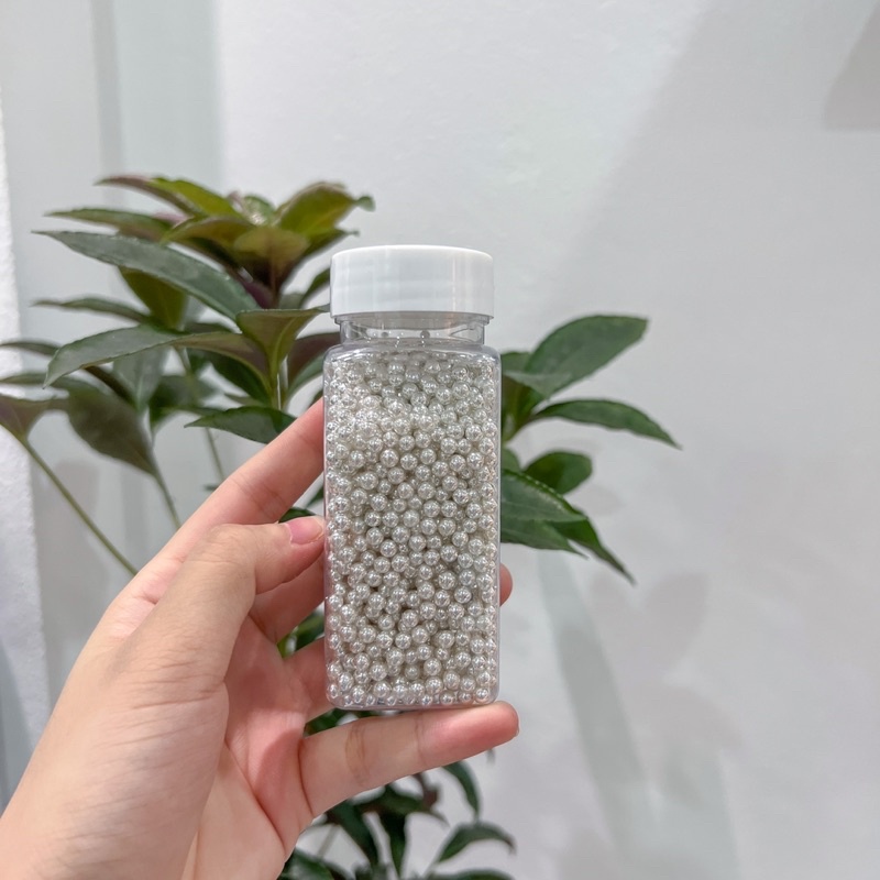 Kẹo trang trí bi tròn màu bạc kích cỡ 2mm, 4mm, 6mm, 8mm, cốm rắc các loại bánh sinh nhật, donut, cupcake
