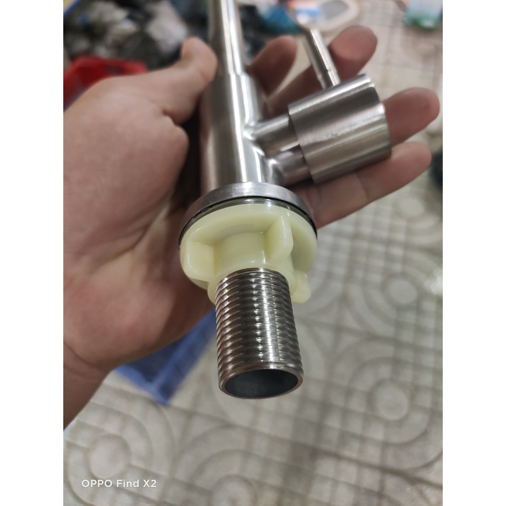 Vòi rửa chén inox 304 Lạnh xoay 360 độ - Phi 18 và 24
