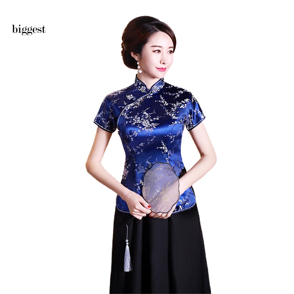 Áo Sườn Xám Cách Tân Cài Nút Phong Cách Trung Hoa Cho Nữ