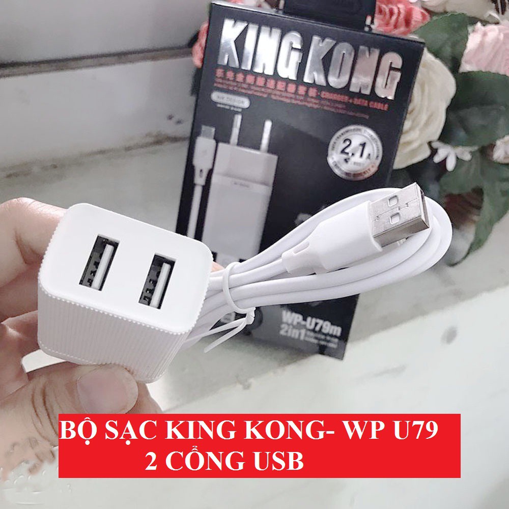 Bộ sạc điện thoại WK -U79 King Kong - Hàng Chính Hãng- micro- lightning