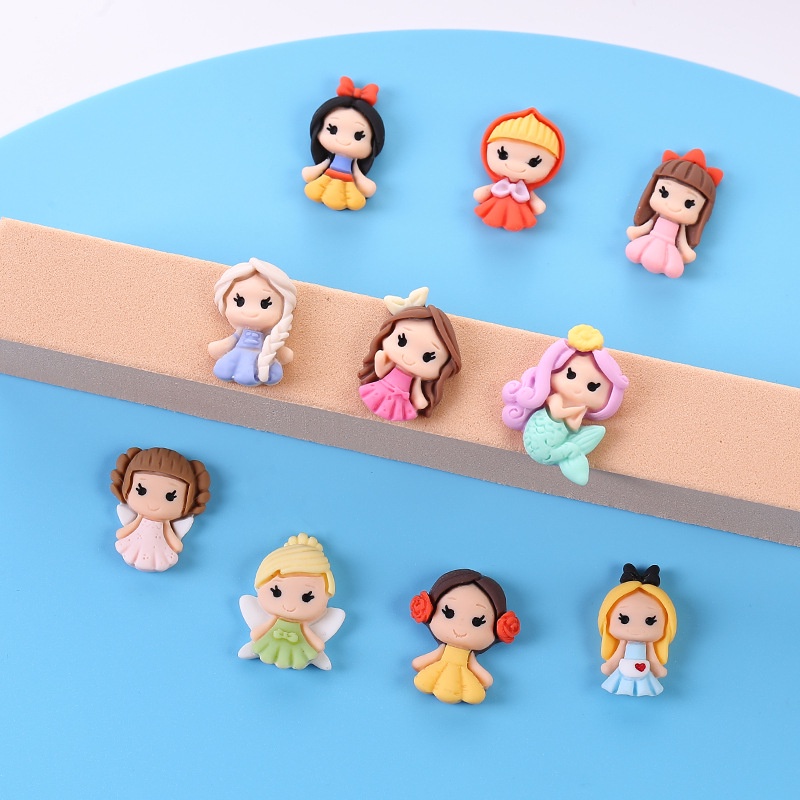 Phụ Kiện Kẹp Tóc Hình Công Chúa Hoạt Hình Bằng Nhựa Resin diy
