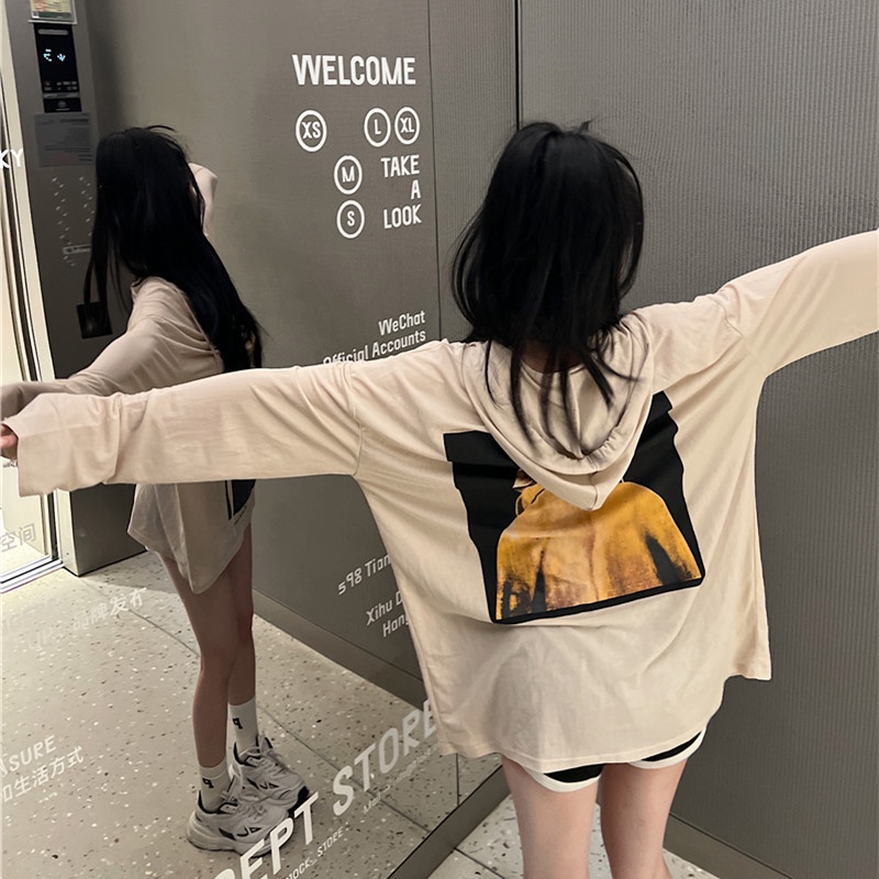 Áo Hoodie Chống Nắng Form Rộng In Họa Tiết Thời Trang Mùa Hè