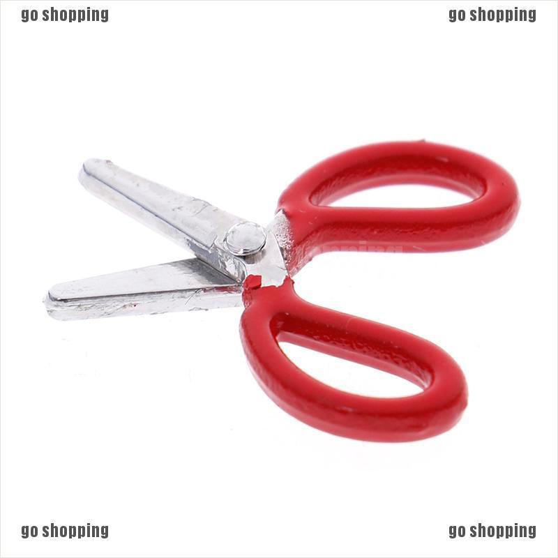 {go shopping}1:12 Dollhouse mini metal red scissors simulation furniture scissors model toys