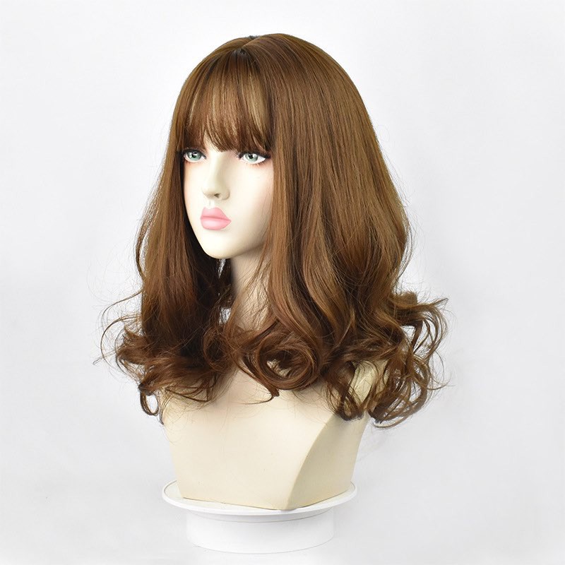 Tóc giả nữ cả đầu đẹp cao cấp❤️FREESHIP❤️ Tóc giả nguyên đầu xoăn ngắn 30cm tặng lưới đội tóc
